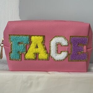 Preppy Patch Makeup Bag Letter Cosmetic FACE